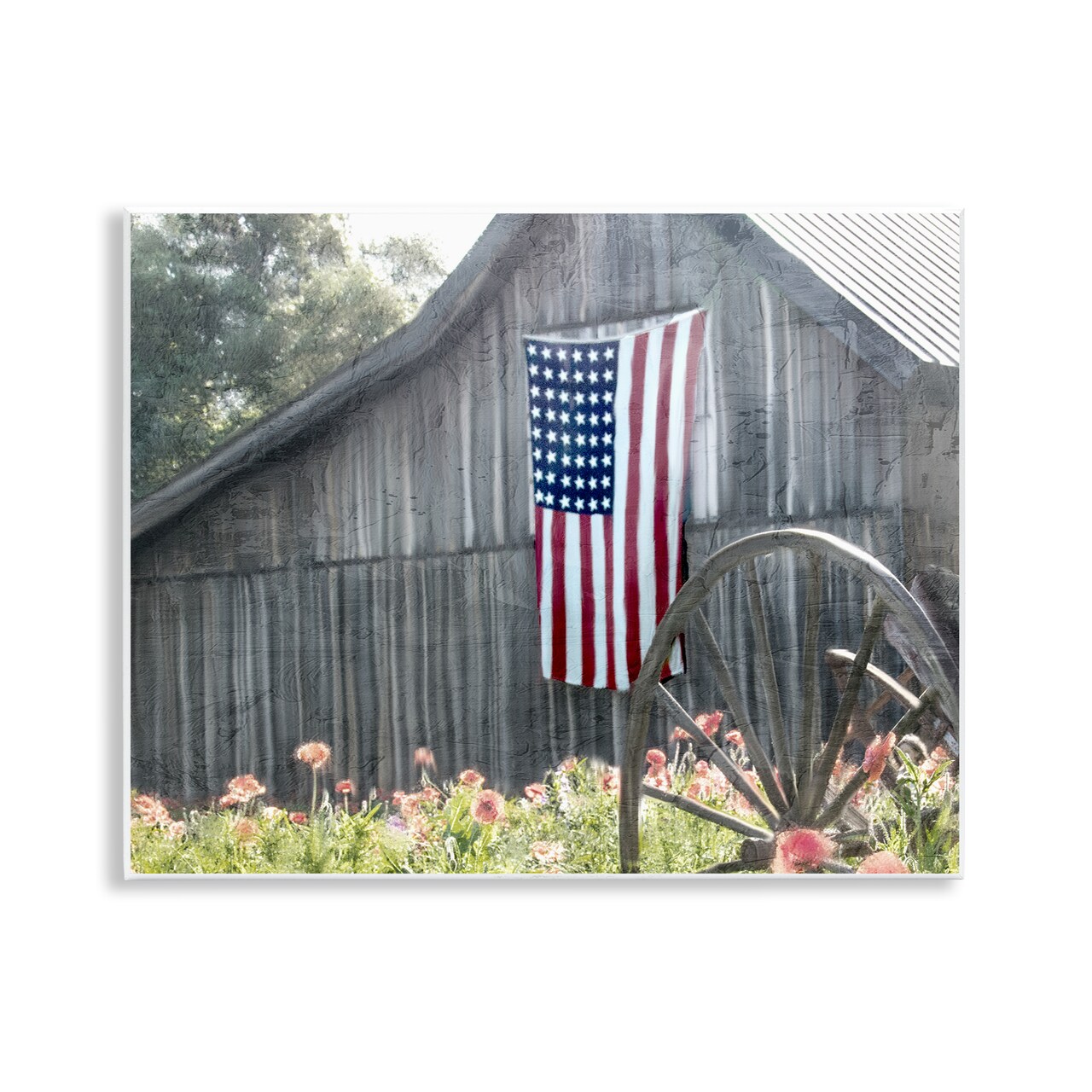 Stupell Industries USA Wagon Wheel Barn Wall Plaque, design by Kim Allen